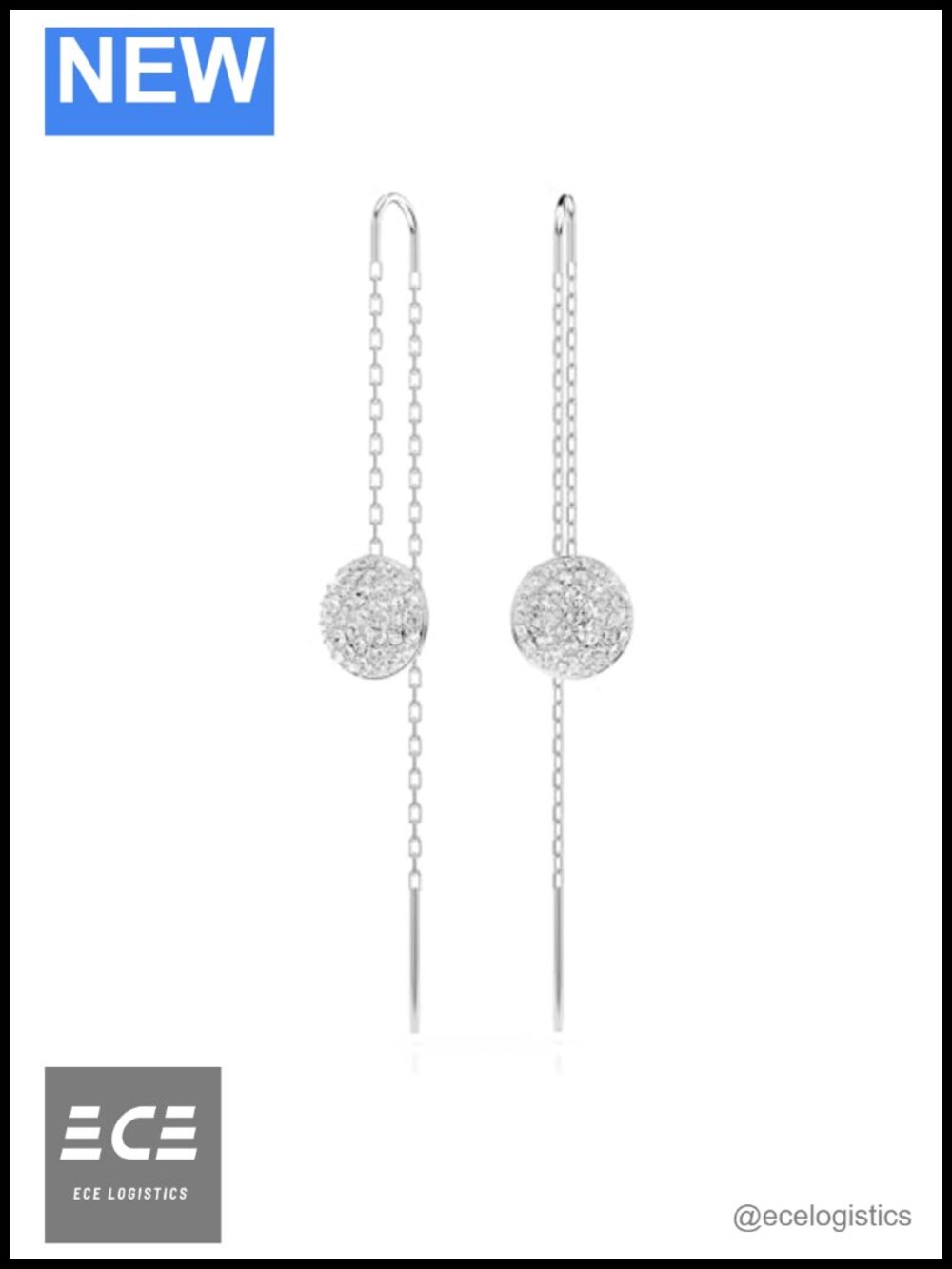 Swarovski Meteora Crystal Drop Dangle Earrings Rhodium Plated